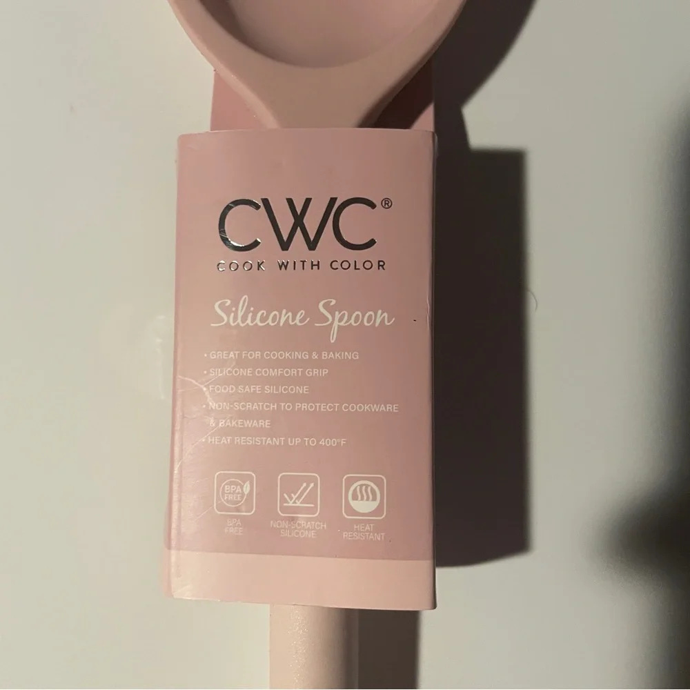 CWC Silicone Spoon in Pink NWT Kitchen Utensils Tools Safe Cooking Chef Soft
